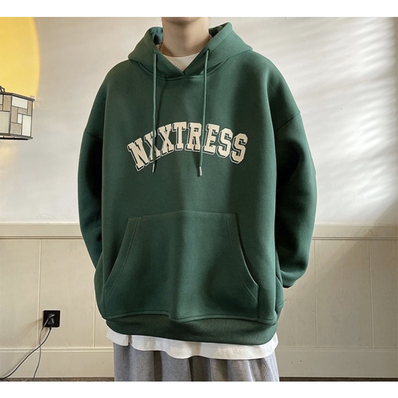 Áo Hoodie Nỉ Bông NXXTRESS Tay Dài Có Túi Bụng Unisex