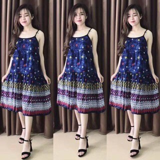 Váy hai dây lanh lụa