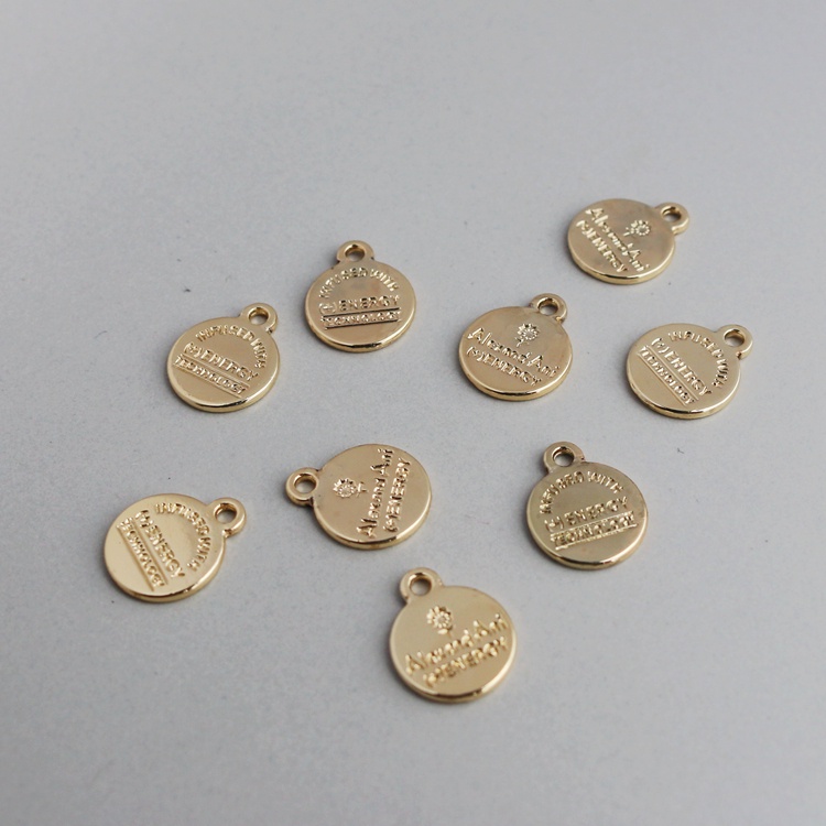 Mặt Dây Chuyền Bằng Đồng 14k Màu Vàng Hình Tròn 10mm diy