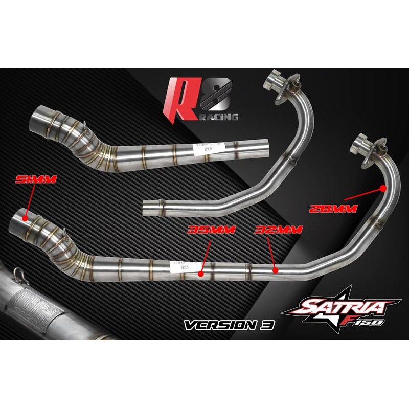 Cổ pô tăng 2 khúc R8 Racing xịn raider Satria Fi_Dochoixemaynhapkhau