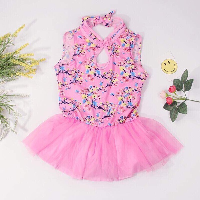 Bộ đồ bơi hoa đào cho bé freesize 12-22kg BabySunny shop