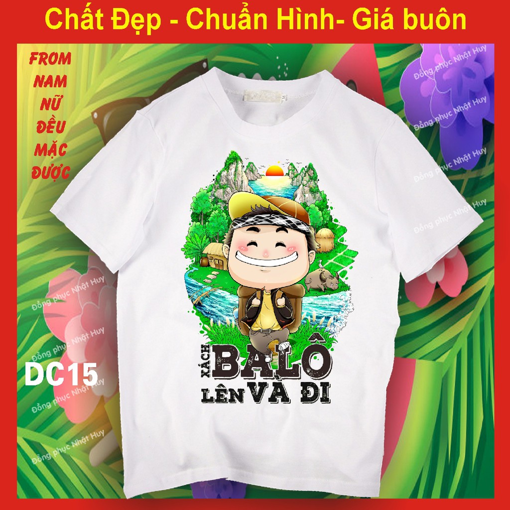 áo nhóm đi chơi DC14 đủ size, CAO CẤP du lịch, biển, phông, thun,cotton, xách balo lên và đi NỮ NAM, ĐOÀN KẾT NEVER CHẾT