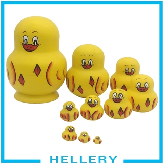 [HELLERY] Ducks Printed 10PCS Russian Matryoshka Babushka Nesting Dolls Xmas Gift Toy