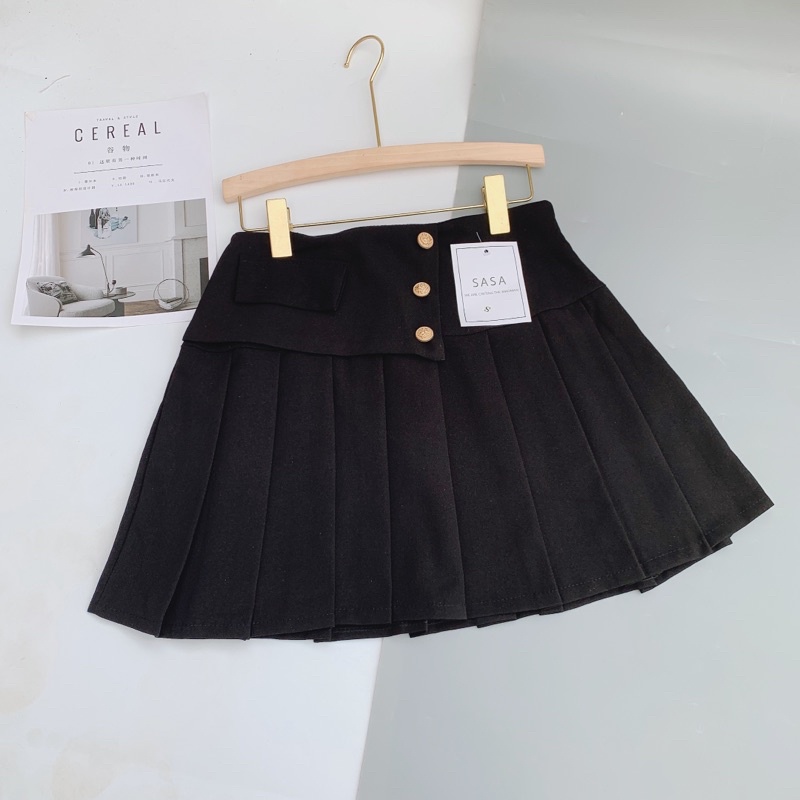 Chân váy tennis xếp ly lưng cao kiểu dáng hàn quốc đính khuy cao cấp trẻ trung năng động CV514 SUTANO