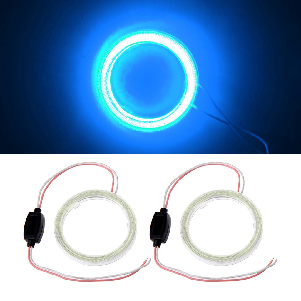 2 đèn pha xe hơi ánh sáng xanh 60mm DC 12V