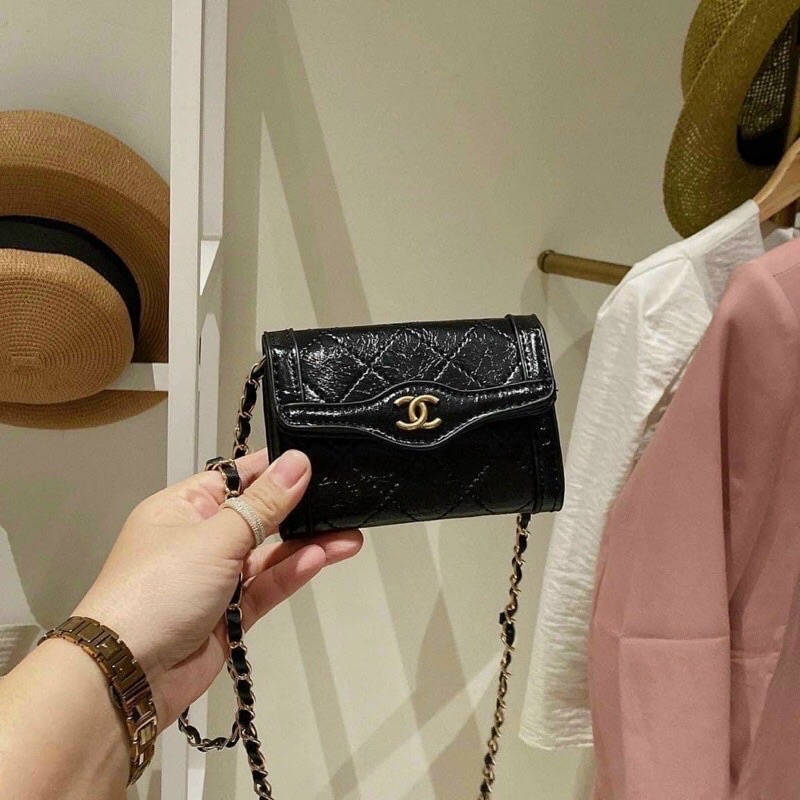 VÍ mini nữ ĐEO CHÉO nhiều ngăn da mềm logo dây xích thời trang túi xách nữ mini giá rẻ hàn quốc