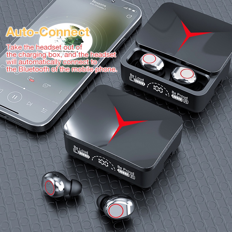 Tai Nghe Không Dây M90 Bluetooth 5.2 Kèm Hộp Sạc 3500mah