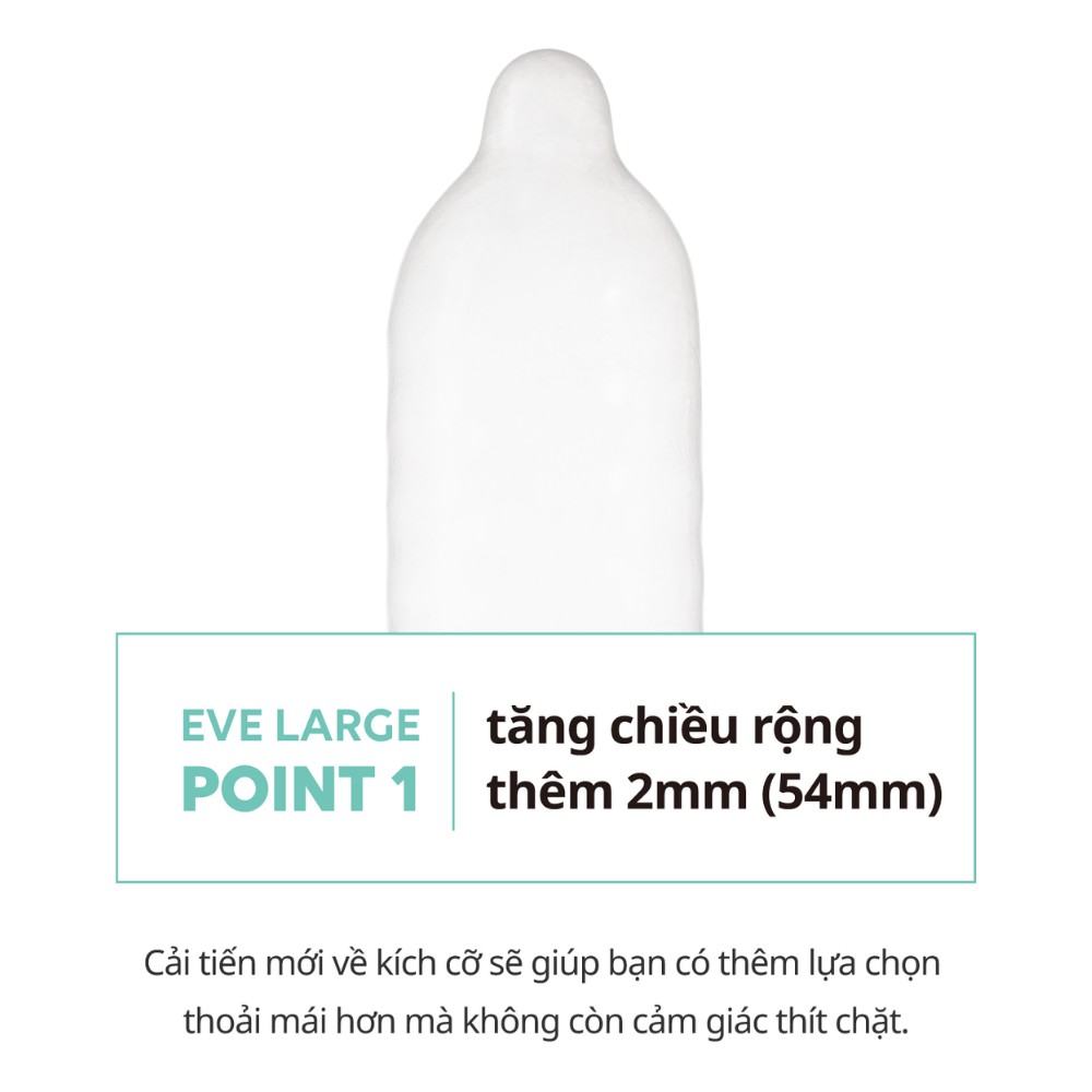 Bao cao su EVE Large l size lớn l không lo lắng về size l đầy gel bôi trơn