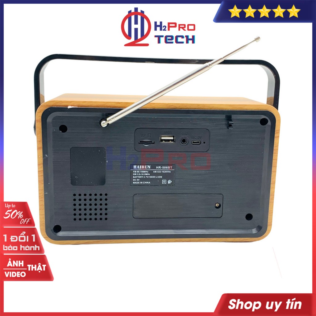 Đài fm radio, đài radio cho người già Hairun HR-506BT FM/AM/SW đa năng-nghe nhạc MP3 loa Bluetooth/USB/TF/AUX-H2pro