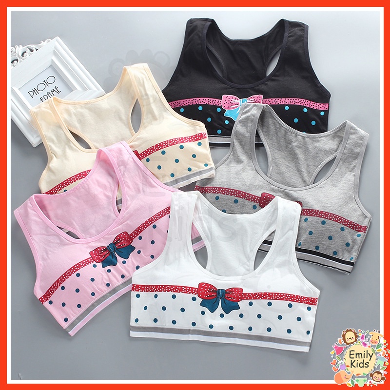 Áo Ngực Thể Thao Cotton Kháng Khuẩn An Toàn Thoải Mái Cho Bé Gái 10-14 Tuổi