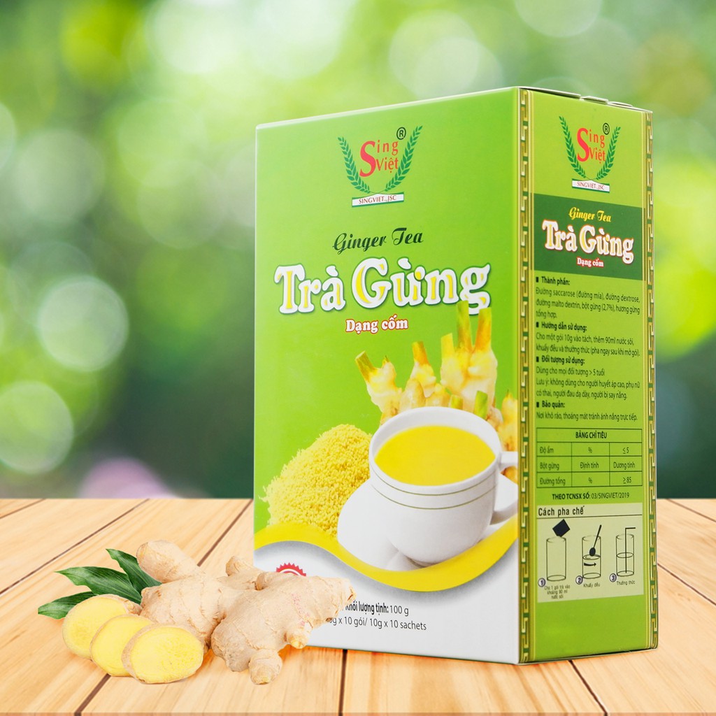 Trà gừng dạng cốm Sing Việt 100g   loại đặc biệt