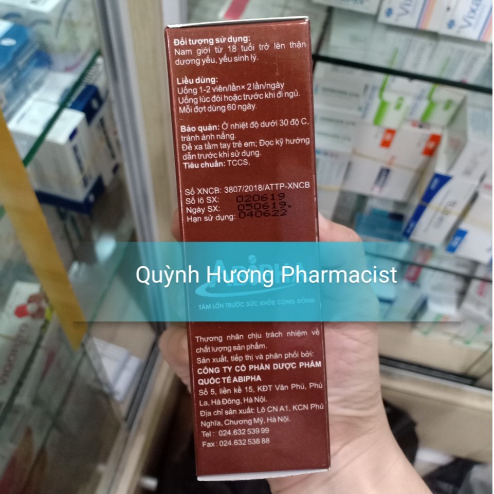 Viên bổ thận nam ABIPHA hỗ trợ sức khỏe nam giới