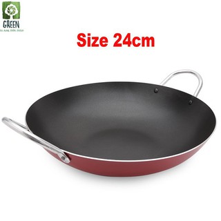 Chảo 2 quai - Chảo sào - Chảo chống dính 2 quai sâu lòng size 24 cm cao cấp Rất tiện lợi
