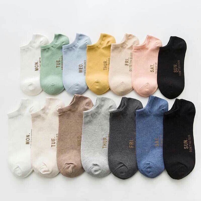 Bộ Tất 7 Ngày 7 Màu Cotton Bông Cao Cấp Cho Nam, Nữ