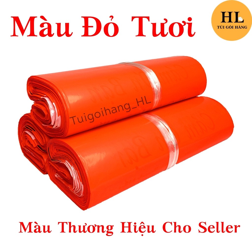 Túi Gói Hàng In Sẳn Thiệp Tri Ân & Khuyến Khích Khách Hành Đánh Giá Màu Đỏ Size 25x35 TUIGOIHANGHL