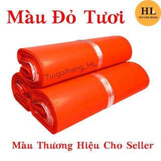 Túi gói hàng in sẳn thiệp tri ân & khuyến khích khách hàng đánh giá màu đỏ size 35x45 TUIGOIHANGHL