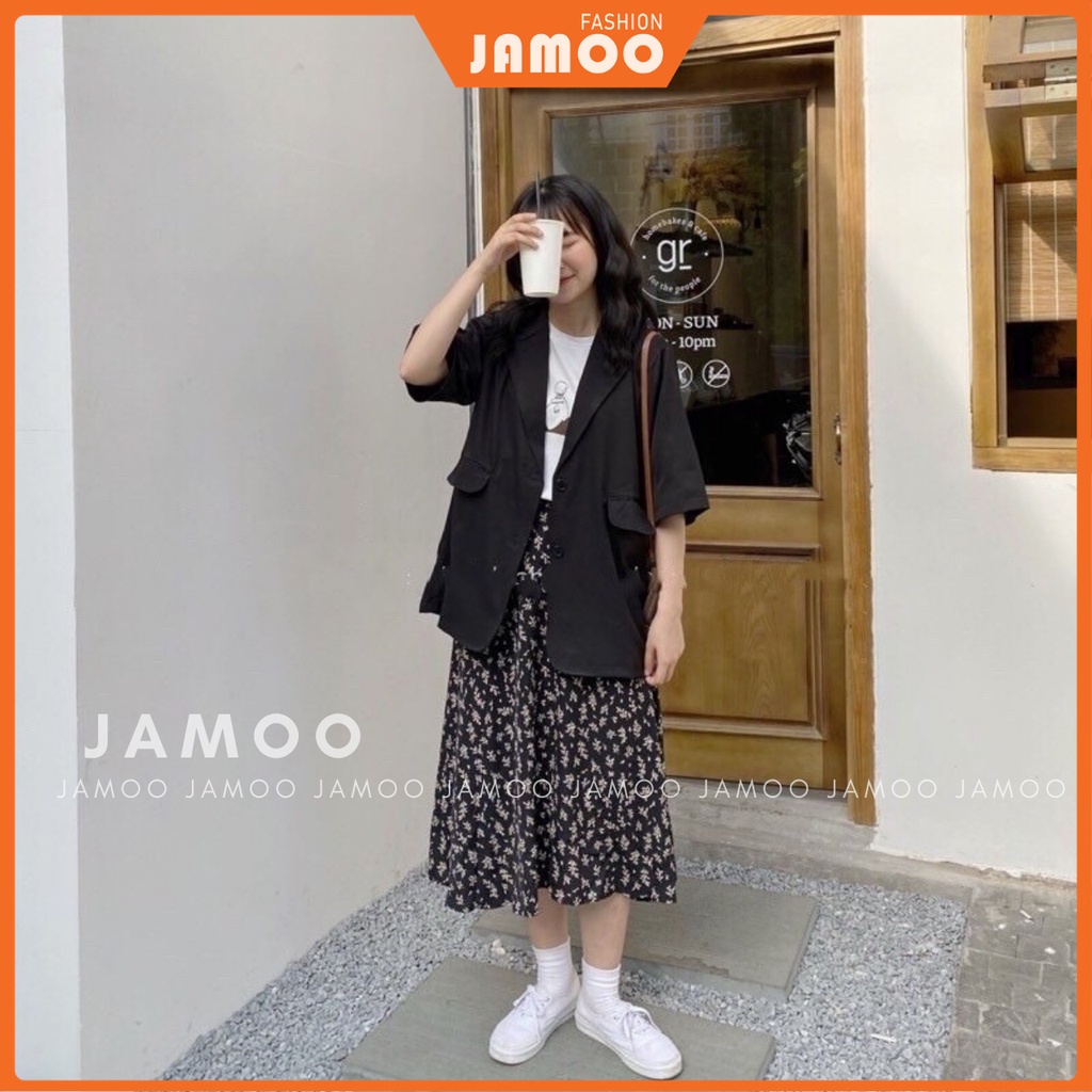 Áo blazer tay ngắn 1 lớp ulzzang,Áo vét cộc tay jamoo