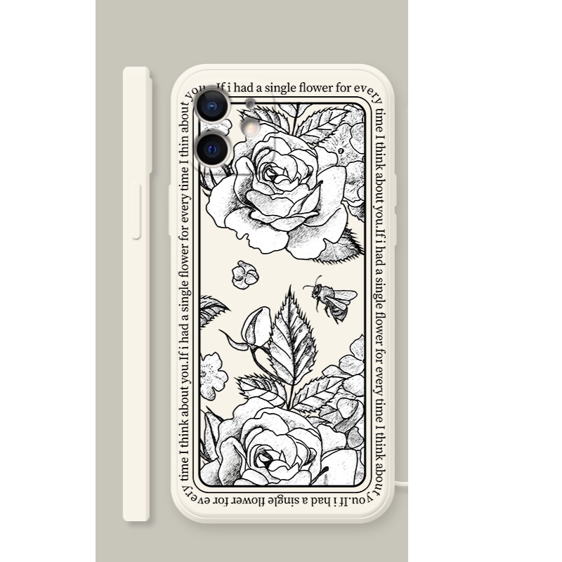 Ốp Điện Thoại Silicon In Hình Hoa Cho iPhone 11 8 plus XS XR 13 pro max SE 6s 11 pro max 7plus 12 mini 6 plus Chống Sốc