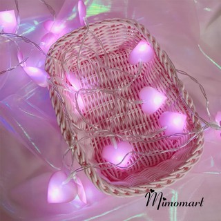 3M Đèn Dây Trái Tim Trang Trí Ánh Sáng Hồng/Xanh Lãng Mạn