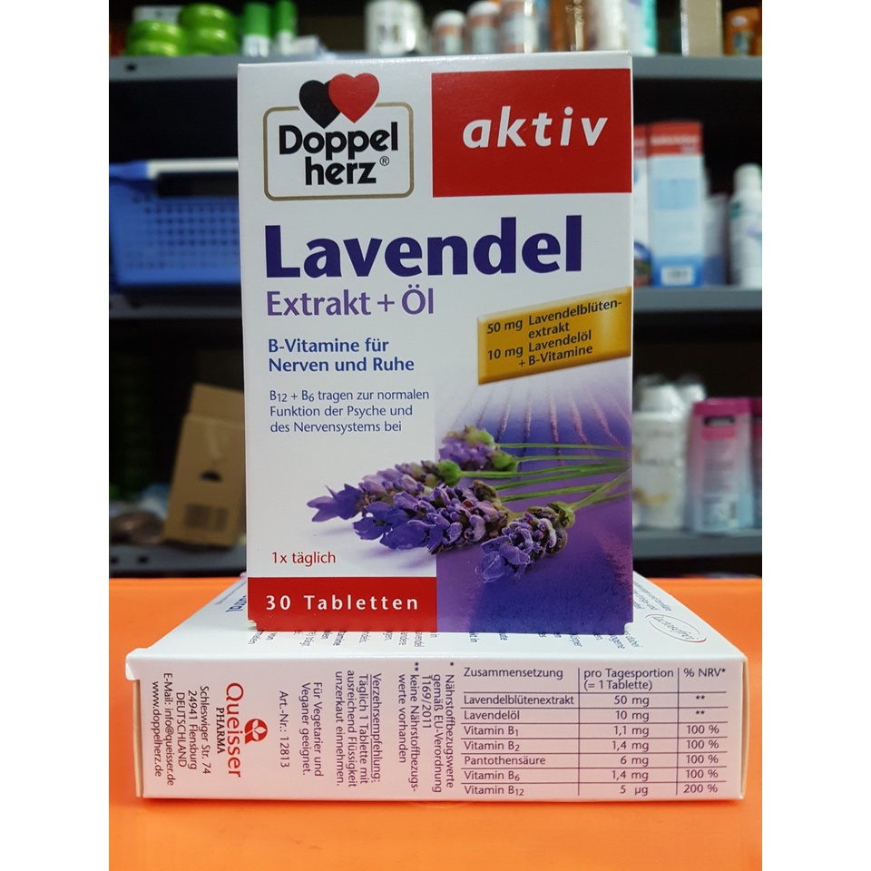 Hàng Đức Viên uống ngủ ngon hoa oải hương Lavendel Extrakt hộp 30 viên