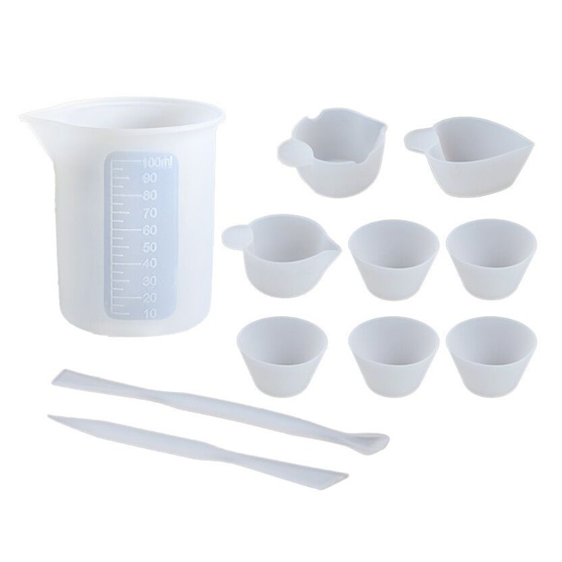 Set 11 Cốc Silicon Trộn Resin Làm Đồ Trang Sức