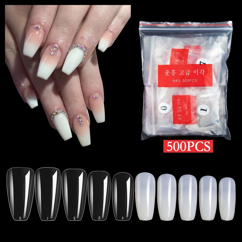 Set 500 Móng Tay Giả Bằng Acrylic Cao Cấp
