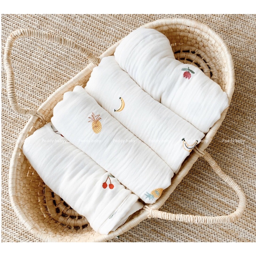 <Có sẵn> Chăn xô hè mới 𝗗𝗼𝘁𝘁𝗼𝗱𝗼𝘁 𝗛𝗮̀𝗻 𝗤𝘂𝗼̂́𝗰 thêu họa tiết cho bé
