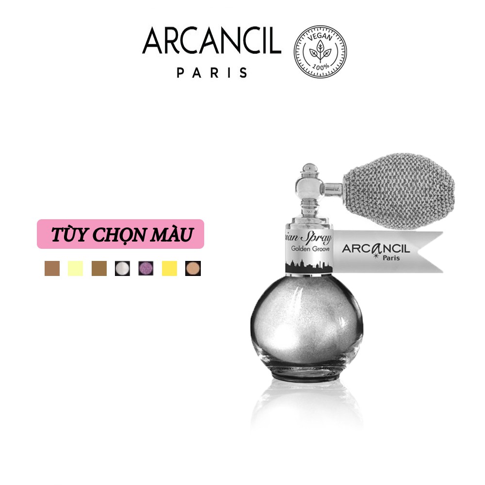 Xịt nhũ kim tuyến Arcancil Parisian Spray Shimmering powder Face, Cleavage and hair 3.5g | BigBuy360 - bigbuy360.vn
