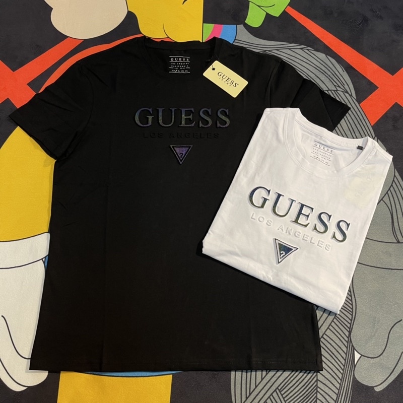 Áo Thun Tay Ngắn In Chữ GUESS Dạ Quang Thời Trang Xuân Hè Mới Cho Nam Và Nữ