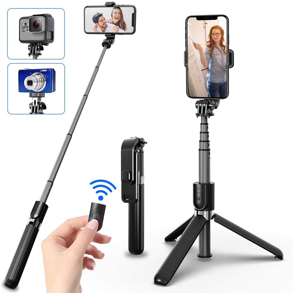 Gậy Tự Sướng Bluetooth Bằng Nhôm Mở Rộng Cho Điện Thoại GoPro / DJI Action 2 / Insta360 X3 / ONE R