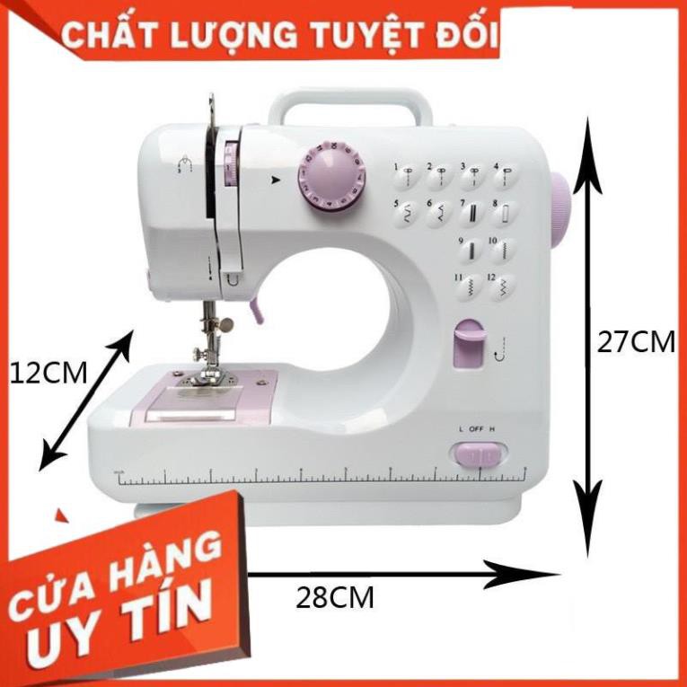 { TOP BÁN CHẠY } Máy May Mini Gia Đình FHSM505 12 Kiểu May, Có hỗ trợ  Vắt Sổ BẰNG KIỂU MAY ZIC ZẮC - Bảo hành 1 ĐỔI 1