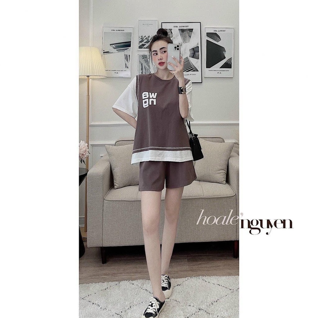 Set Bộ WANG 3 Màu Cực Hot Cotton Đẹp Quần Cạp Chun Freesize Dưới 60kg
