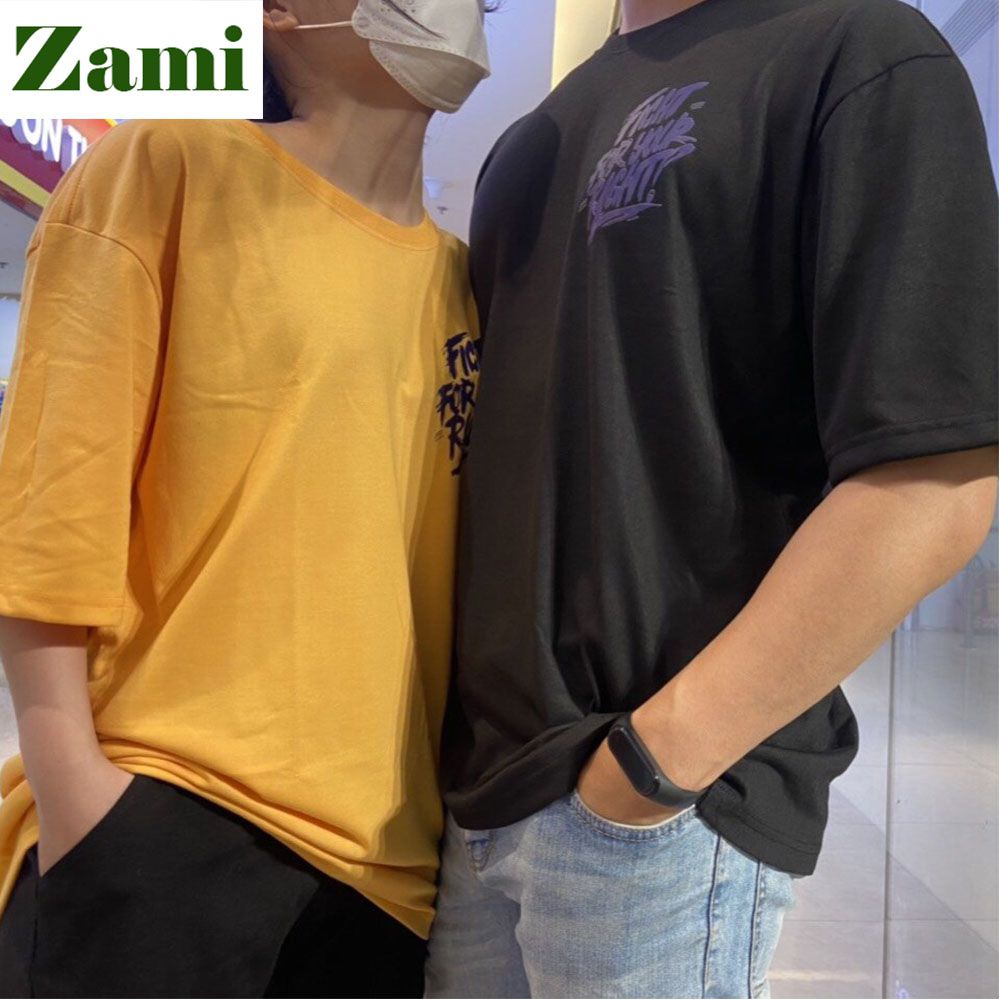 Áo Thun Unisex Nam Nữ Freesize Form Rộng Chất Cotton Oversize In Chữ Phản Quang Hàn Quốc Fight For Your Right ZT16 Zami | BigBuy360 - bigbuy360.vn