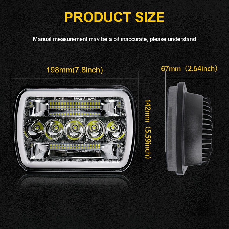 Đèn Pha LED 5X7Inch 7X6Inch Chất Lượng Cao Cho Jeep Cherokee XJ Wrangler YJ