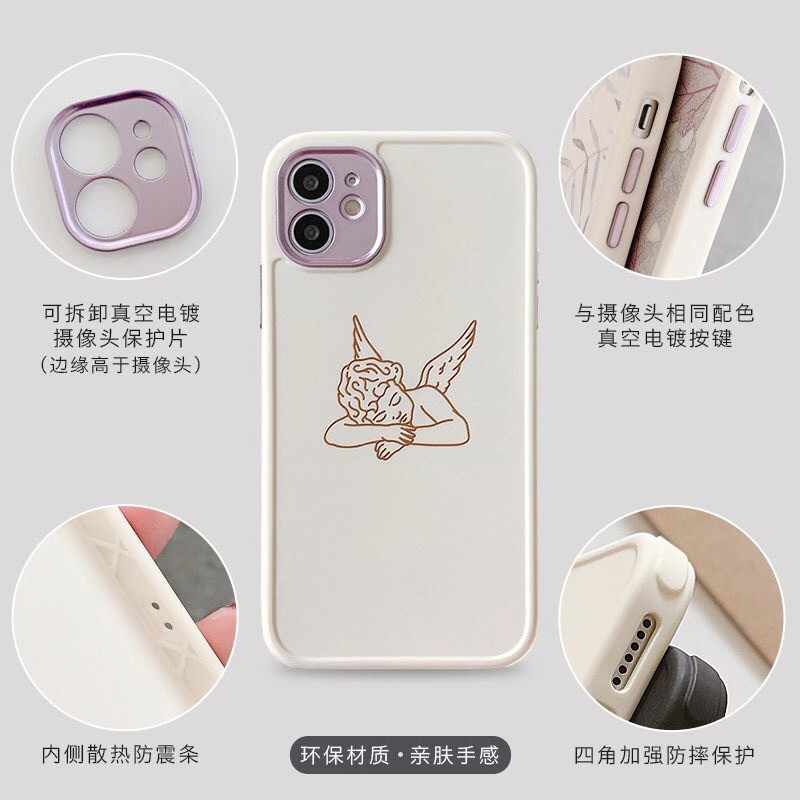 Ốp Lưng Tpu Matte Họa Tiết Thiên Thần Thời Trang Cho Iphone12 / 12pro Max / 12mini / 7plus / Xsmax / 11pro Max / 11 | BigBuy360 - bigbuy360.vn