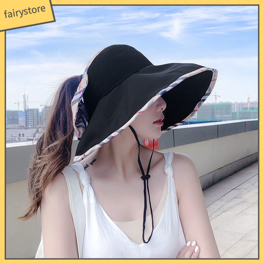 Nón Vành Rộng Bằng Polyester Thoáng Khí Dành Cho Nữ