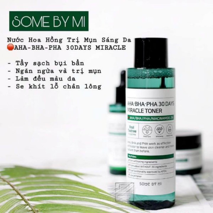 Nước hoa hồng giảm mụn, làm sạch, loại bỏ da chết Hàn Quốc Some By Mi AHA-BHA-PHA 30 Days Miracle Toner 150ml