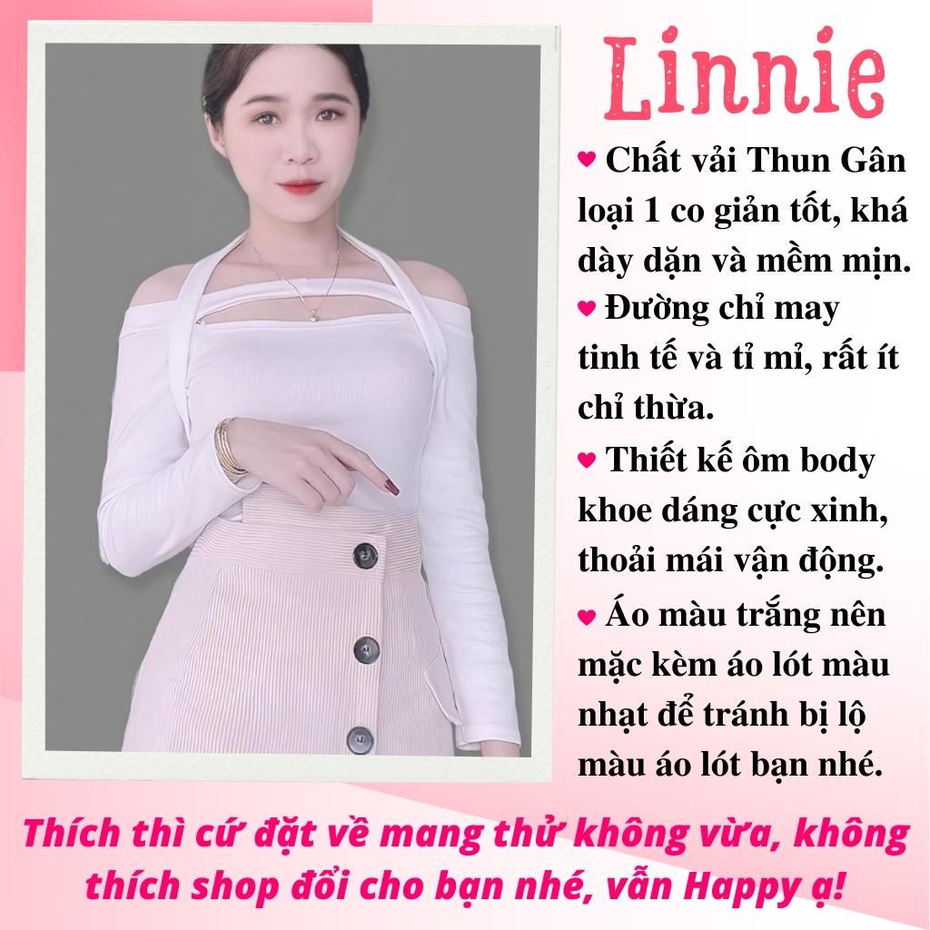 Áo Croptop Dài Tay Nữ Kiểu Ôm Body Khoét Ngực Linnie - Áo Kiểu Nữ Tay Dài TRỄ VAI Vạt Chéo Chất Len Tăm Siêu Xinh | BigBuy360 - bigbuy360.vn