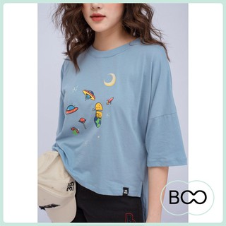 Tee- Áo Thun Fe Stu Oversized Stickers Boo