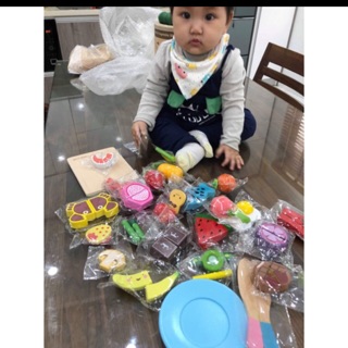 Bộ đồ chơi cắt hoa quả gỗ