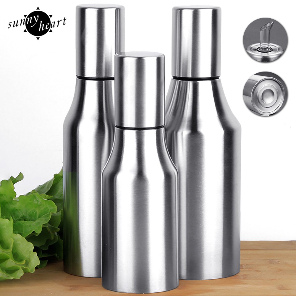 Kitchen Stainless Steel Leakproof Cooking Oil Dispenser Bottle Vinegar Cruet