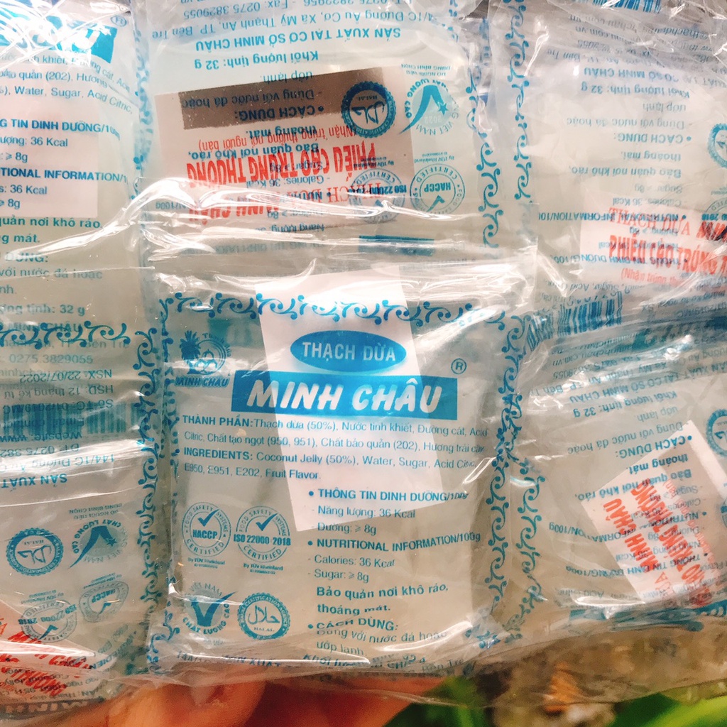 Bịch Sỉ Thạch Dừa Minh Châu Thạch Rau Câu Hương Vị Tuổi Thơ [22 gói/1 bịch]