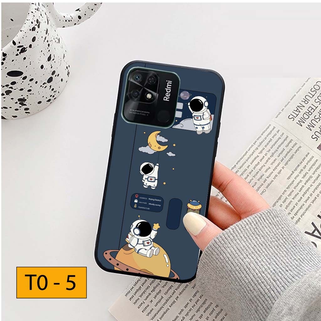 Ốp lưng Xiaomi Redmi 10C hình Phi hành gia vũ trụ ngân hà cá tính, trẻ trung, mặt lưng ép kính nano chống bể