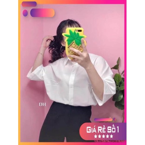 Áo sơ mi tay lỡ 1 túi