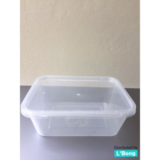 (Combo 100 cái) Hộp đựng thức ăn chữ nhật 500ml