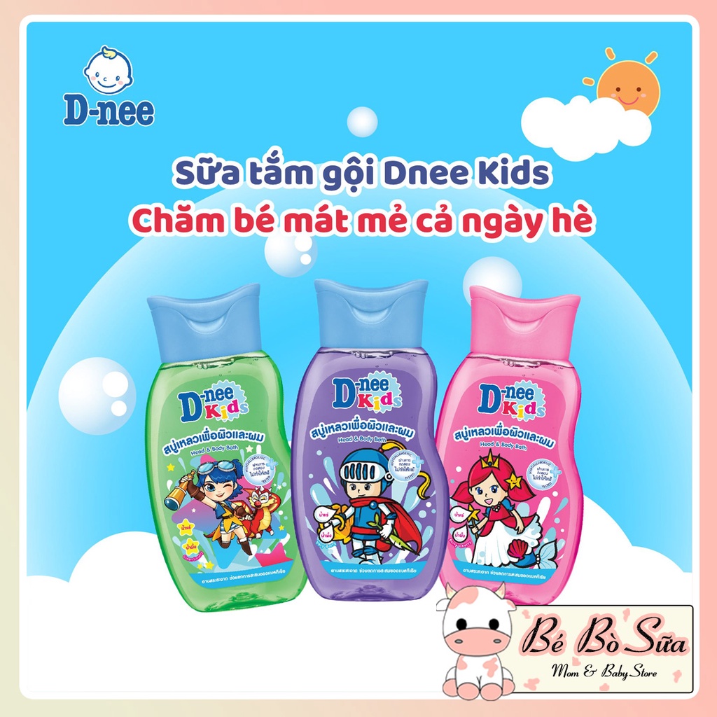 Sữa tắm gội DNEE KIDS - Dành cho bé trên 3 tuổi - KHÔNG GÂY KÍCH ỨNG - đủ hình thù và mùi thơm bé yêu