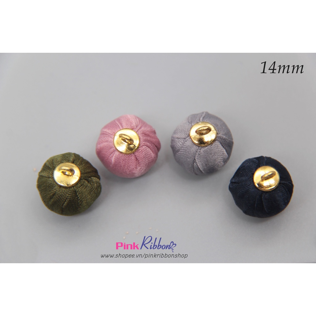 [Set 2 hạt] Hạt bọc lụa cao cấp có tai treo 14mm