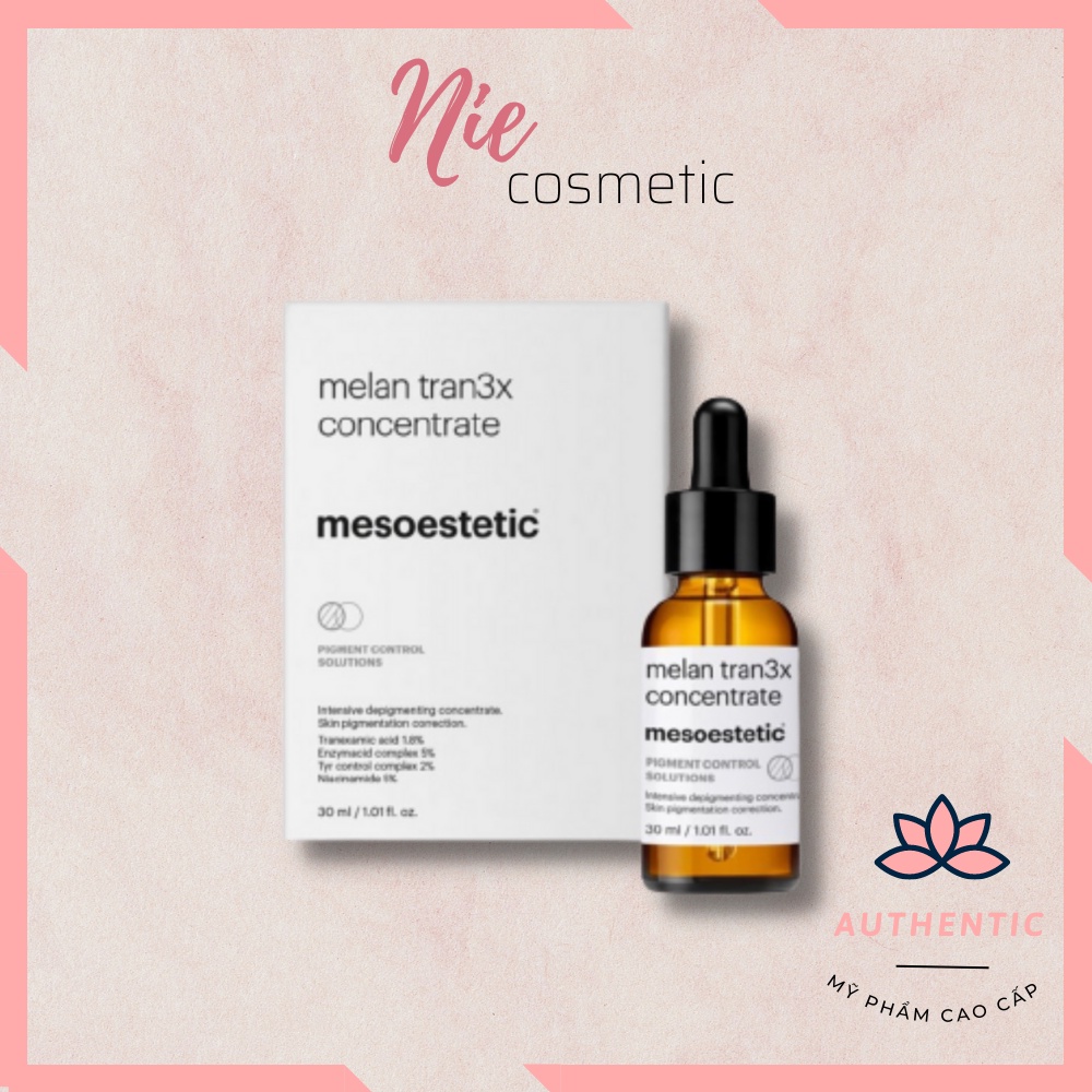 Serum hỗ trợ giảm tăng sắc tố da và ngăn ngừa nám Mesoestetic Melan Tran3x Concentrate 30ml
