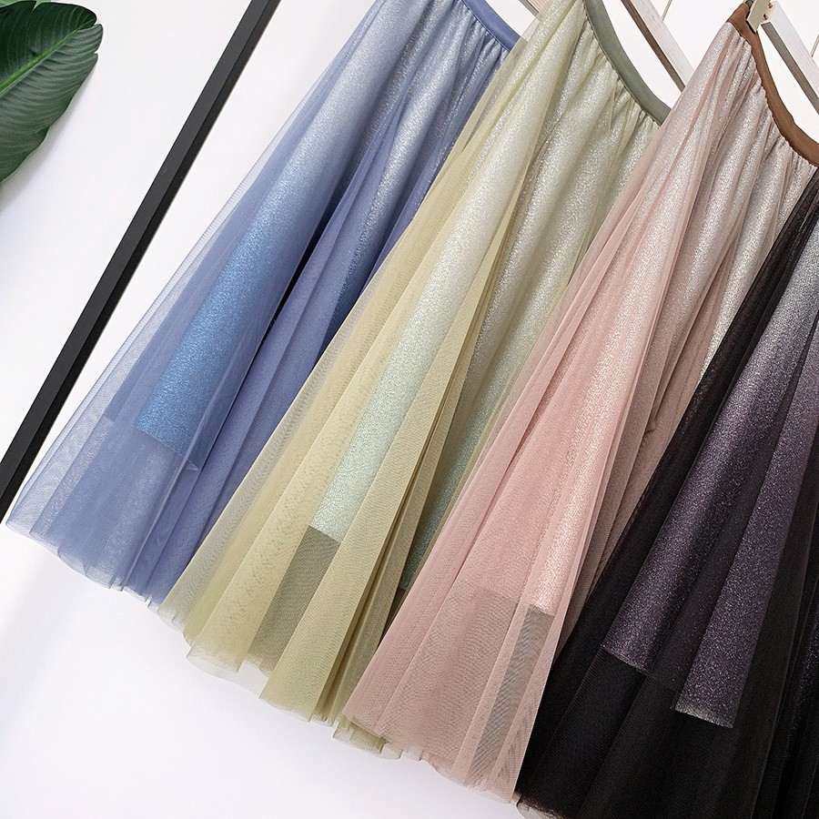 Váy xòe lưới tutu loang mầu lấp lánh hàng cao cấp
