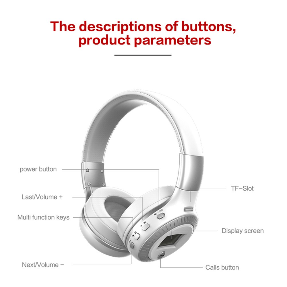 ZEALOT B19 Wireless Headphones with fm Radio Bluetooth Headset Stereo Earphone with Microphone for Computer Phone,Support TF,Aux